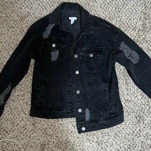 Distressed jean jacket